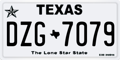 TX license plate DZG7079