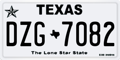 TX license plate DZG7082