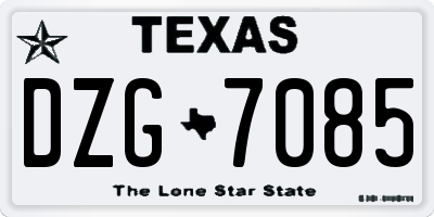 TX license plate DZG7085