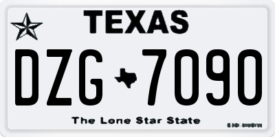 TX license plate DZG7090