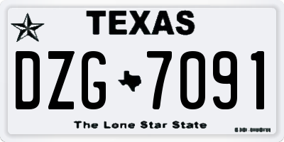 TX license plate DZG7091
