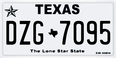 TX license plate DZG7095