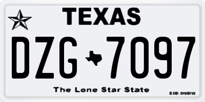 TX license plate DZG7097