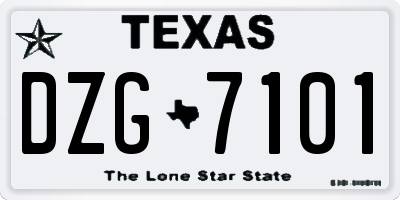 TX license plate DZG7101