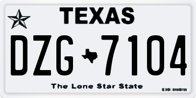TX license plate DZG7104