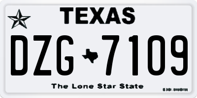 TX license plate DZG7109