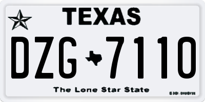 TX license plate DZG7110