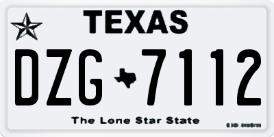 TX license plate DZG7112