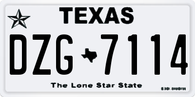 TX license plate DZG7114