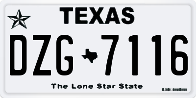 TX license plate DZG7116