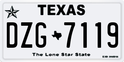 TX license plate DZG7119