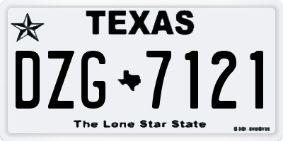 TX license plate DZG7121