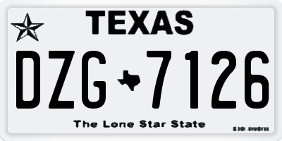 TX license plate DZG7126