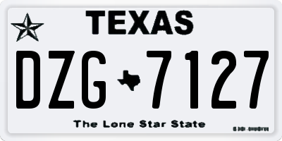 TX license plate DZG7127
