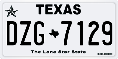 TX license plate DZG7129