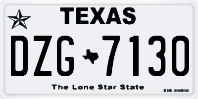 TX license plate DZG7130
