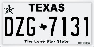 TX license plate DZG7131