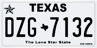 TX license plate DZG7132