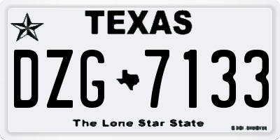 TX license plate DZG7133
