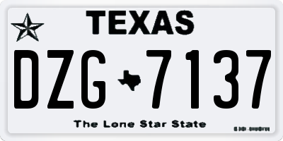 TX license plate DZG7137