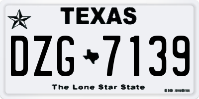 TX license plate DZG7139