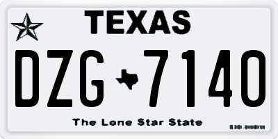 TX license plate DZG7140