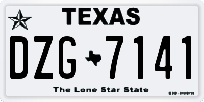 TX license plate DZG7141
