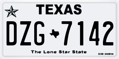TX license plate DZG7142
