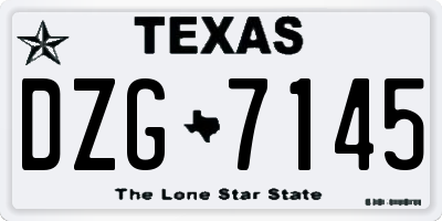 TX license plate DZG7145