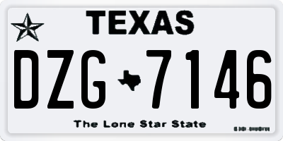 TX license plate DZG7146