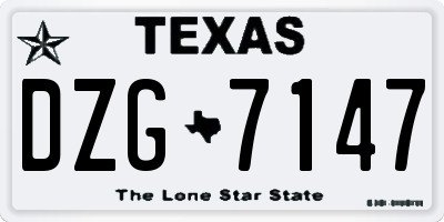 TX license plate DZG7147
