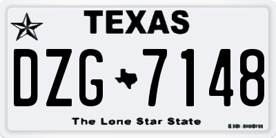 TX license plate DZG7148