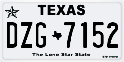 TX license plate DZG7152