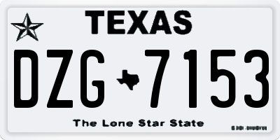 TX license plate DZG7153