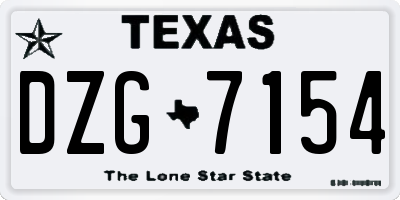 TX license plate DZG7154