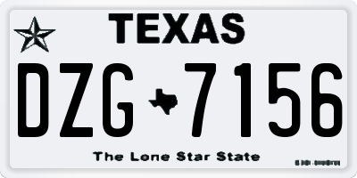 TX license plate DZG7156