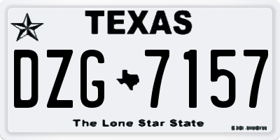 TX license plate DZG7157