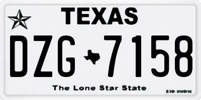 TX license plate DZG7158