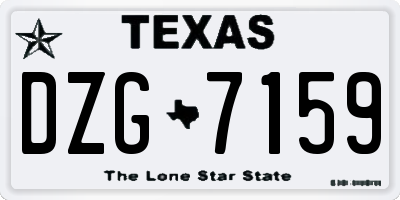 TX license plate DZG7159