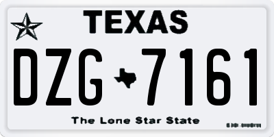 TX license plate DZG7161