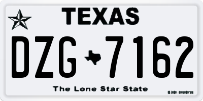 TX license plate DZG7162