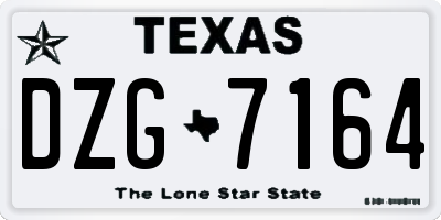 TX license plate DZG7164