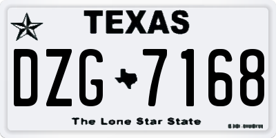 TX license plate DZG7168