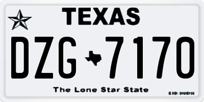 TX license plate DZG7170