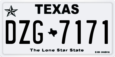 TX license plate DZG7171