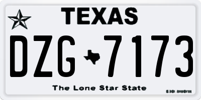 TX license plate DZG7173