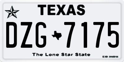 TX license plate DZG7175