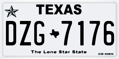 TX license plate DZG7176