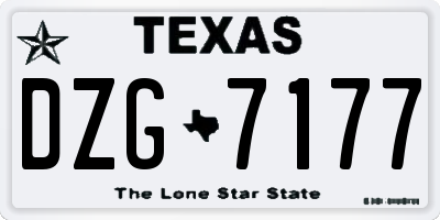 TX license plate DZG7177