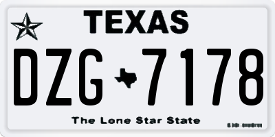 TX license plate DZG7178